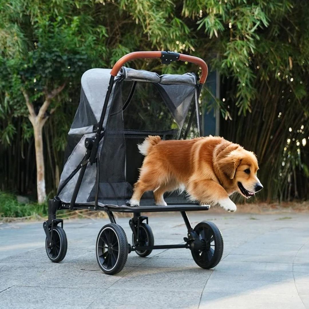 ペットカート 耐荷重50㎏ 大型犬対応 前後ドア 乗りやすい 折りたたみ 多頭