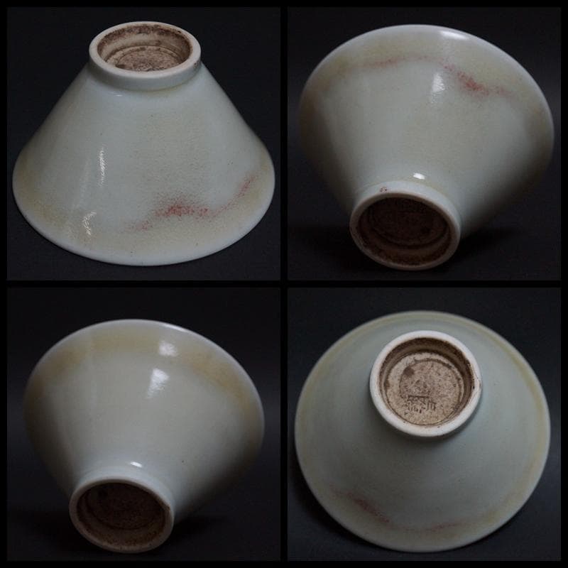 ☆茶道具☆遠州七窯 古朝日焼 五色窯変 美しい色替煎茶碗(五客)★時代物★