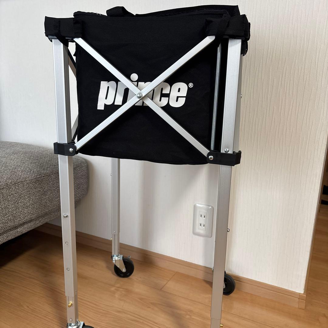 お値下げ！美品！テニスボールバスケット　プリンス　キャスター付き　ケース付き