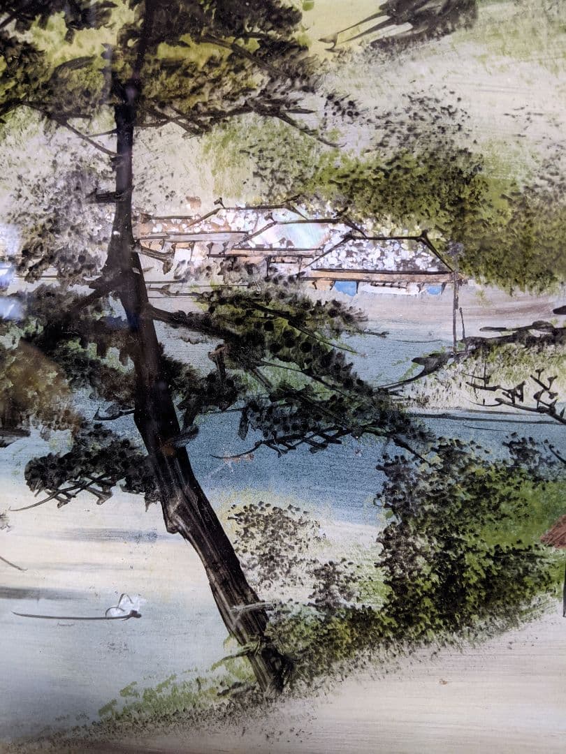 ガラス絵　レトロ