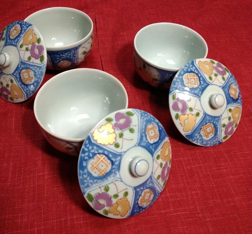 ♣ヴィンテージ品♥【名釜・有田焼・西峰作】♥【高級】金彩・急須蓋付煎茶器 ５客