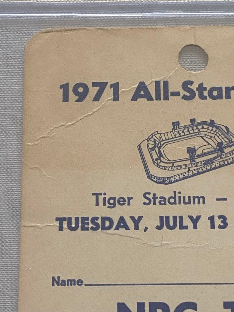 1971年　MLB オールスターゲーム　メディア用パス　レジージャクソン　直筆