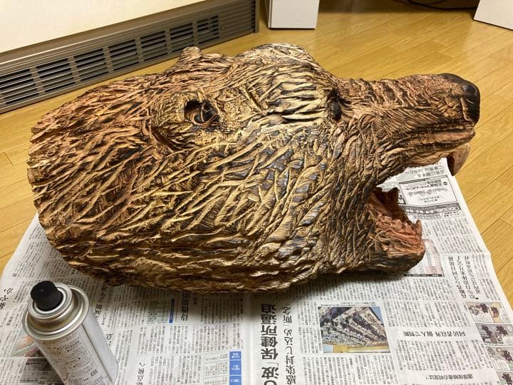 チェーンソーアート　熊　木工　木彫り　一点物
