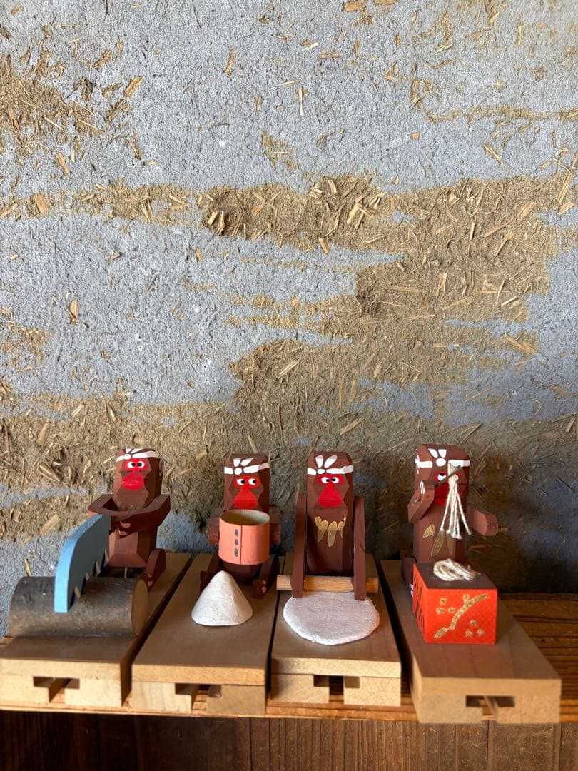 廃絶希少！奈良井宿藤屋土産物店 中西康二【からくり人形 木挽き猿】郷土玩具