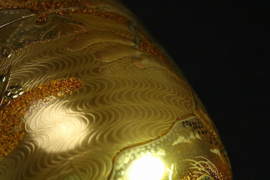 茶道具 輪島塗 初音蒔絵 棗 共箱 美品(K-YC573)