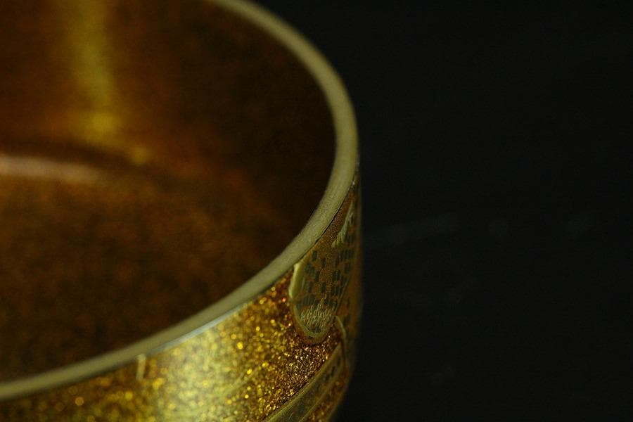 茶道具 輪島塗 初音蒔絵 棗 共箱 美品(K-YC573)