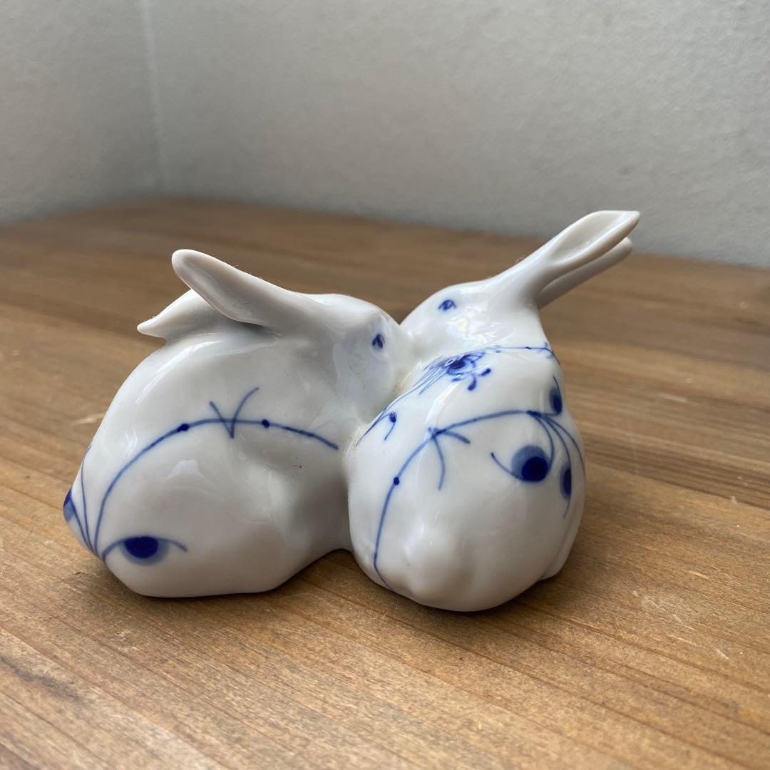 レア　ロイヤルコペンハーゲン フィギュリン ブルーパルメッテ　うさぎ