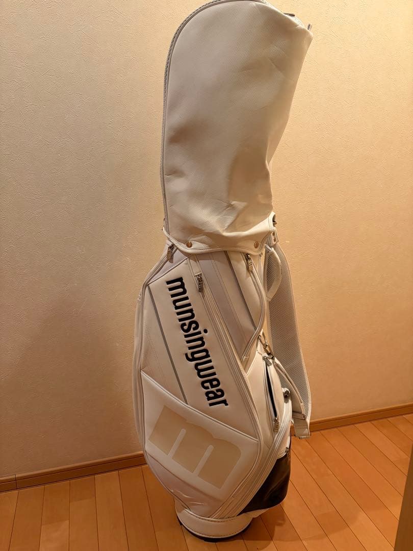 ゴルフ muningwear キャディバッグ ホワイト