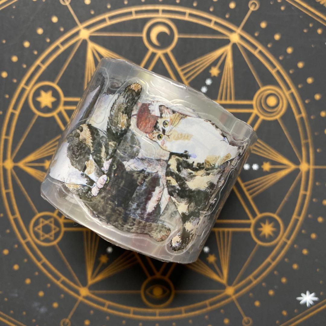 【9447】海外　10m巻　PETカッティング　マスキングテープ　猫　動物系