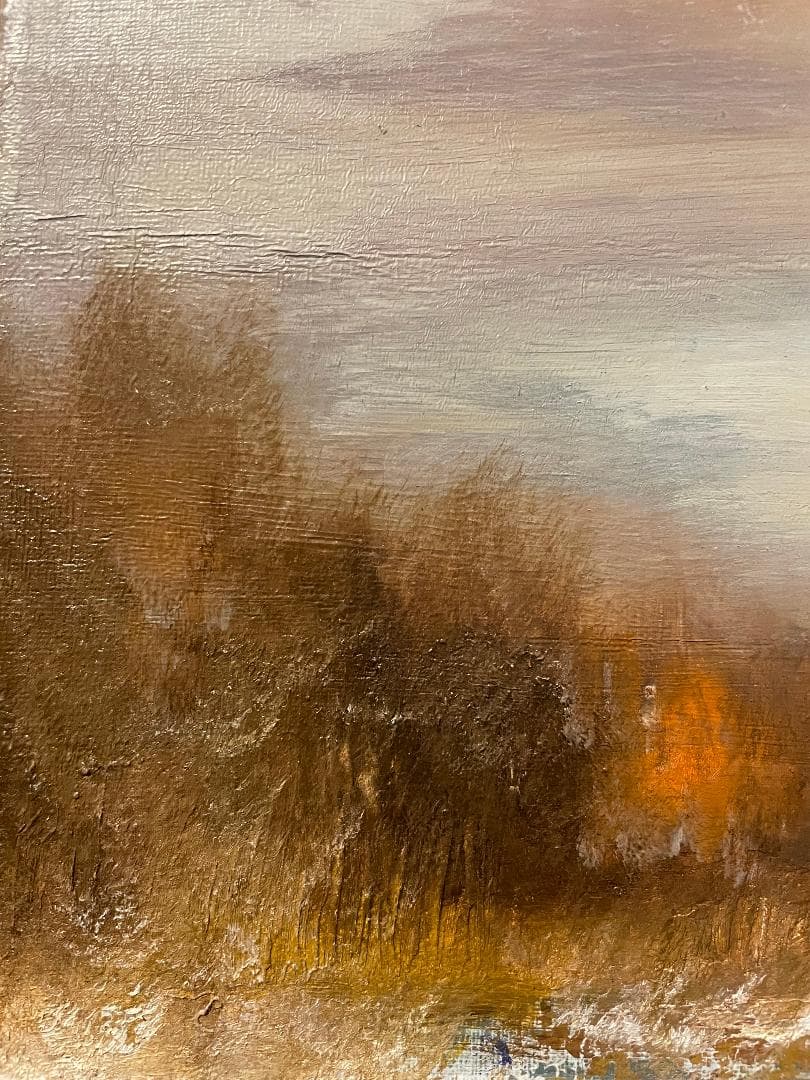 「真作」楠孝文「バイカル湖」風景画　油彩画　額装　サイン有り　F8号