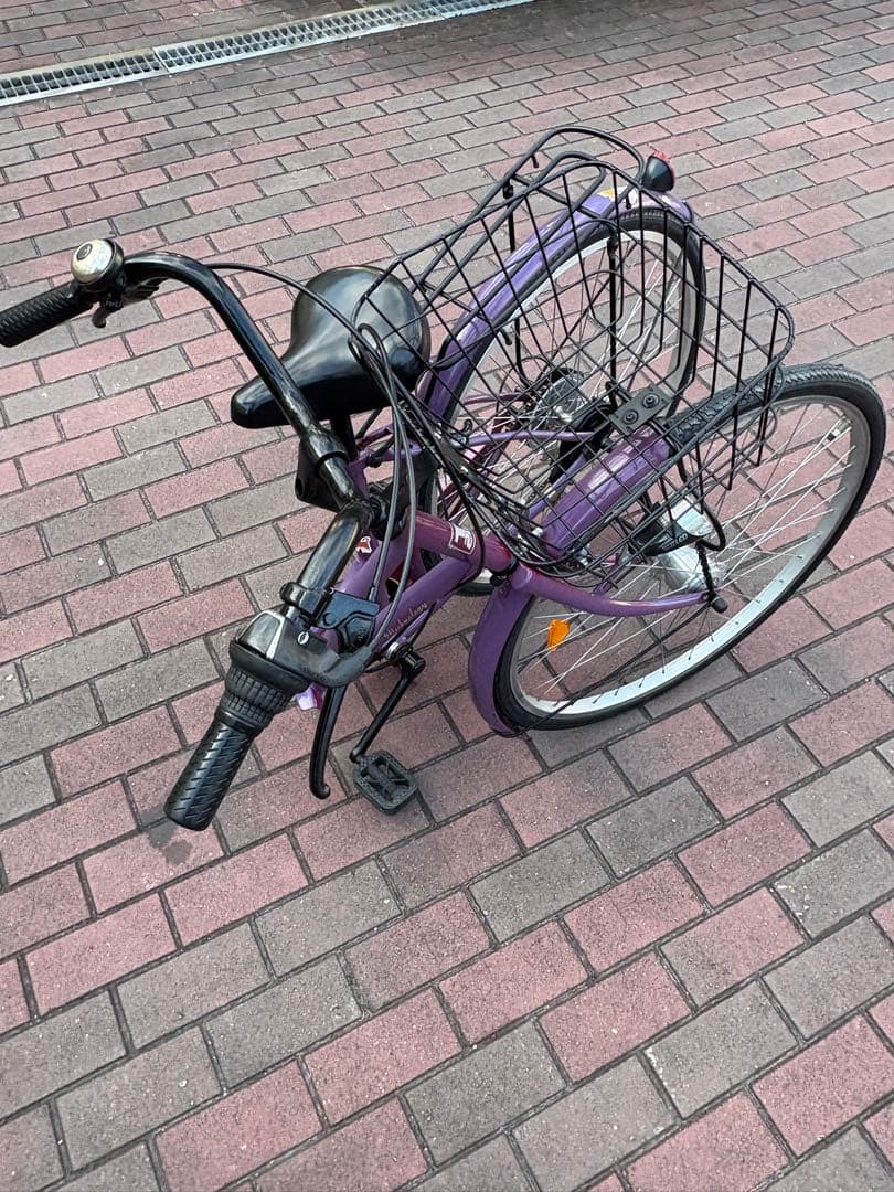 26㌅オートライト変速付き折り畳み軽快車(パープルカラー)