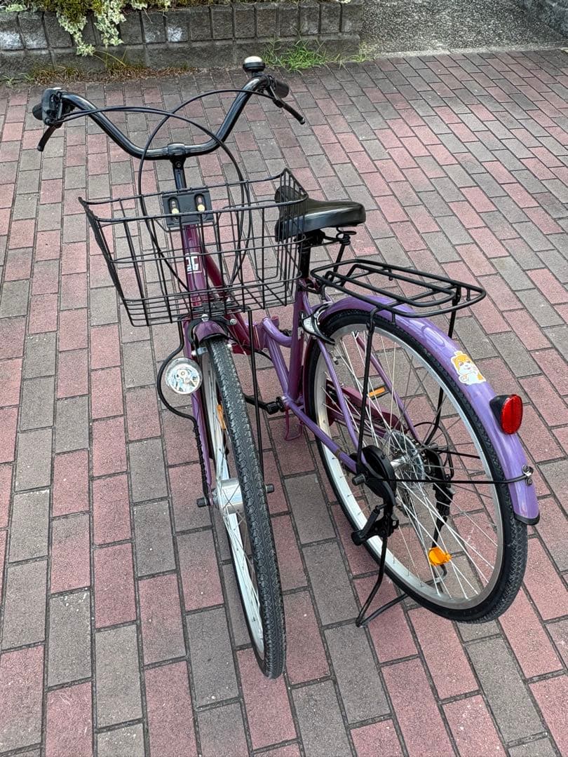 26㌅オートライト変速付き折り畳み軽快車(パープルカラー)