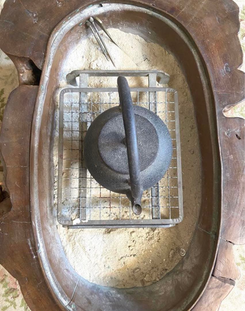 箱火鉢　長火鉢　五徳　火箸　欅　アンティーク 昭和レトロ