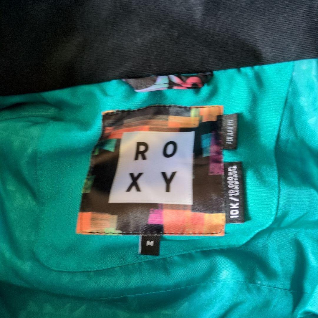 ROXY　スノボウェア　上下セット　Ｍ　ロゴ　総柄　　　パープル　クリーニング済