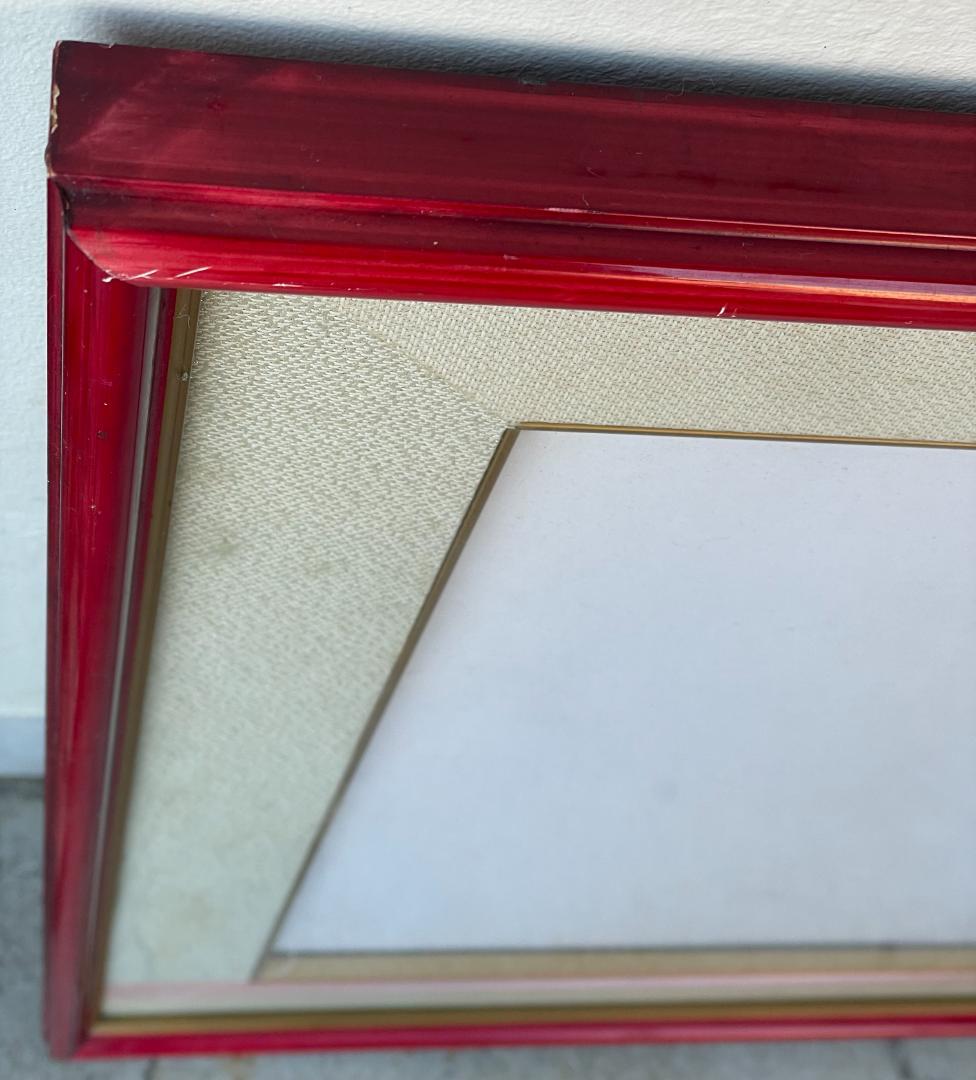 大型 額縁 フレーム 赤 レッド ゴールド マット付 和洋兼用 高級 中古
