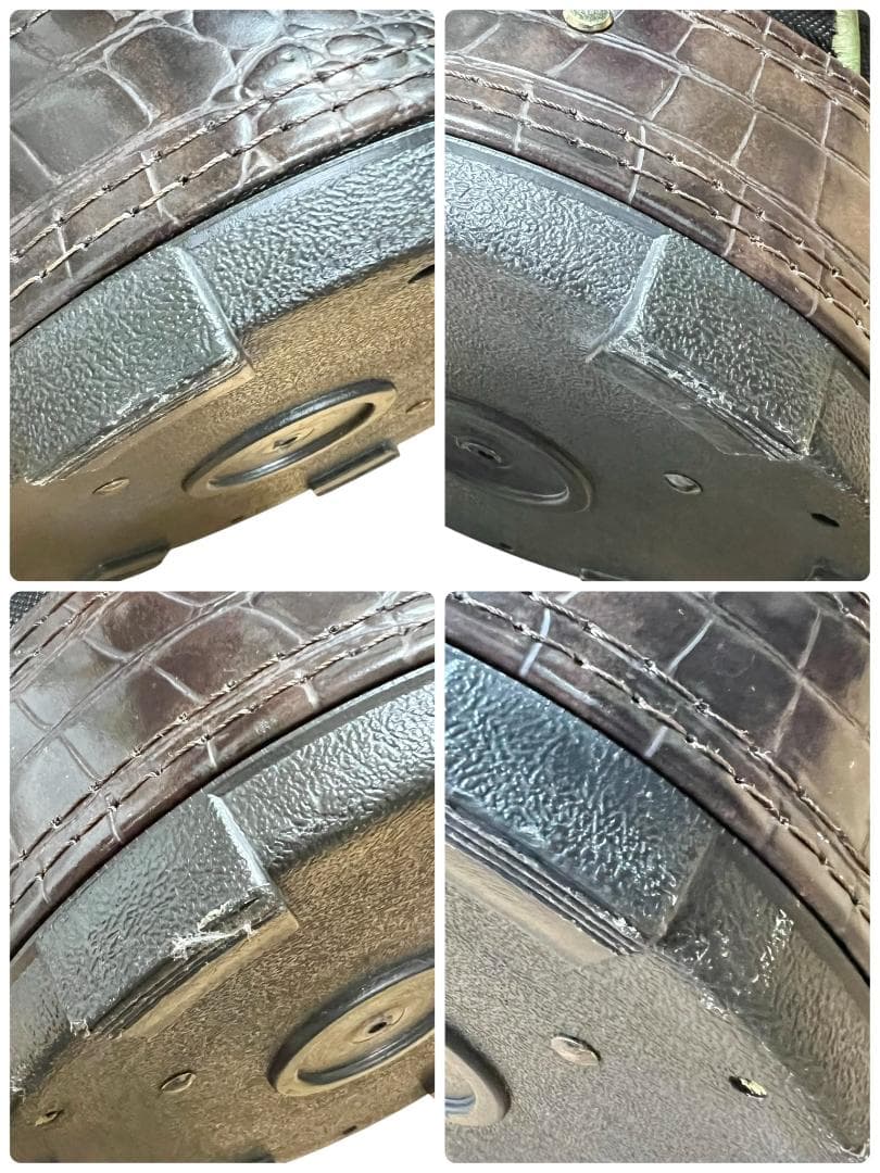 ブルガリ ゴルフバッグ クロコ ブラック キャンバス レザー ゴールド