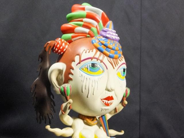 現代美術 田名網敬一　直筆サイン『KANNON観音菩薩像』立体ペイント1205C