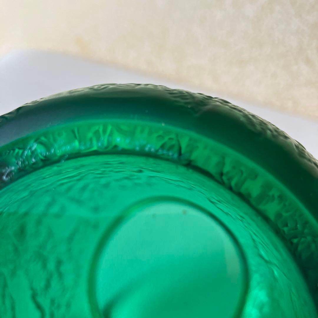 LALIQUE グリーン 花瓶 動物彫刻