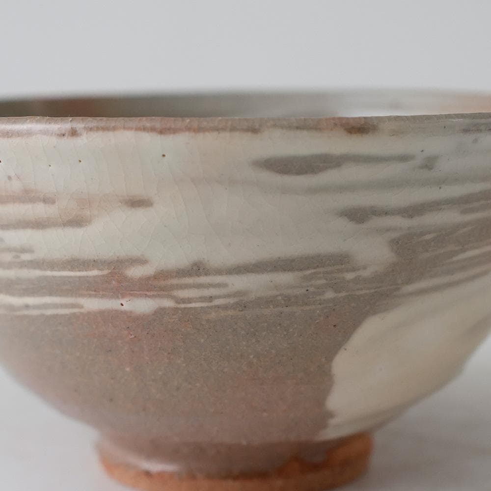 三光 紀州焼 葵窯々元 南枝庵（二代）寒川栖豊（司朗）刷毛目 茶碗 茶道具 共箱