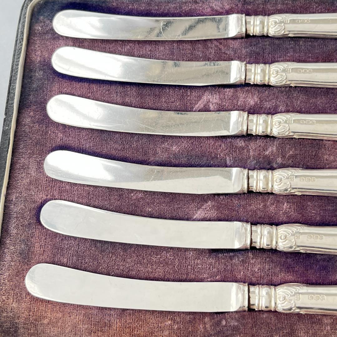 【James Deakin】 【純銀ハンドル】ロココの ティーナイフ 6本