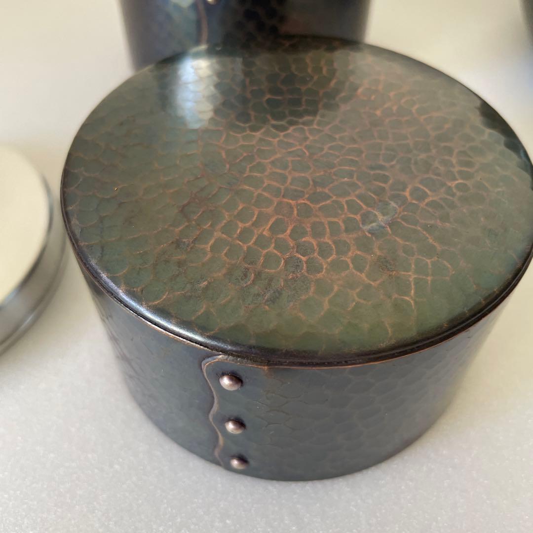 【玉川堂】✴︎未使用✴︎紫金鎚肌 銅製 茶器揃 燕鎚起銅器