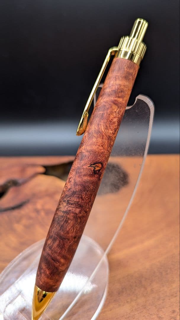 624極上　本花梨　瘤杢　木軸シャーペン　ボールペン