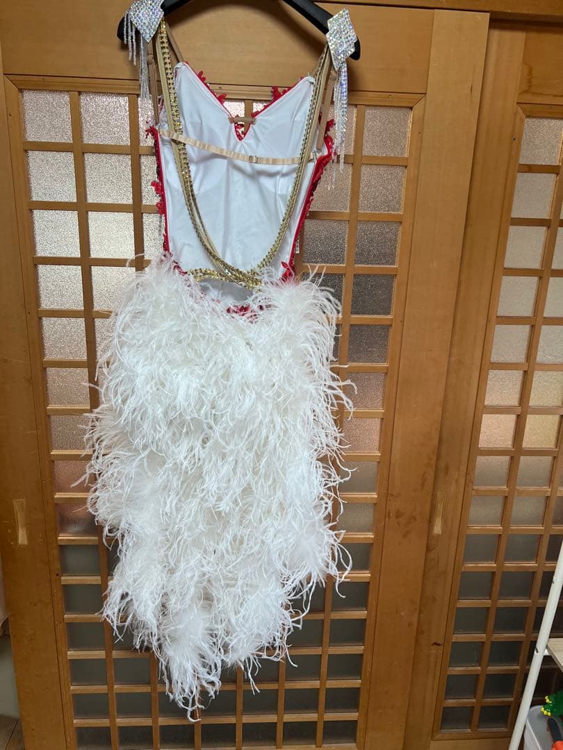 社交ダンス用赤と白のドレス　サイズS~M使用感ありません