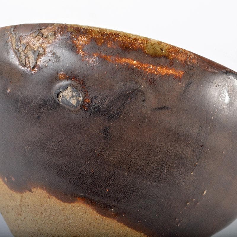 中国　柿釉　天目茶碗　時代箱付　V　R4371