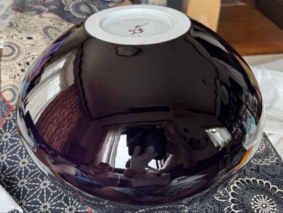 幅30cmの大型作品！　人間国宝　三代　徳田八十吉　(正彦銘) 碧明釉小紋壺