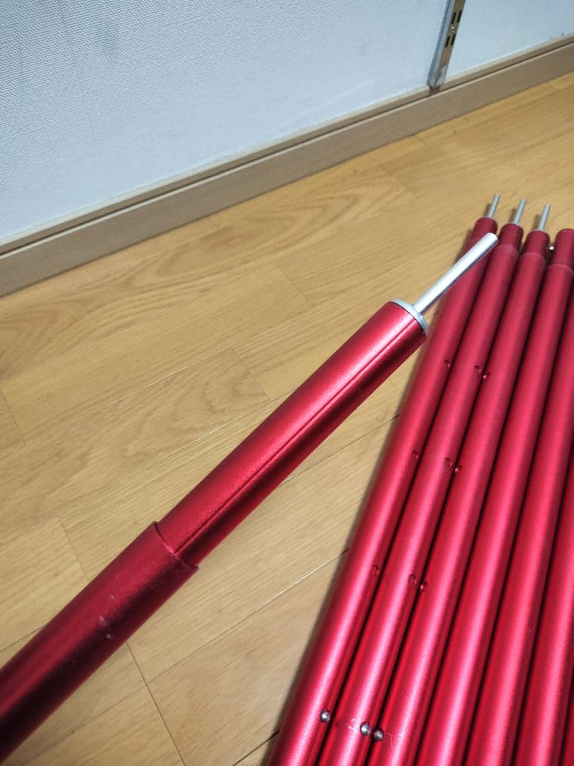 村の鍛冶屋　伸縮アルミタープポール　28㎜✕4セット　レッド