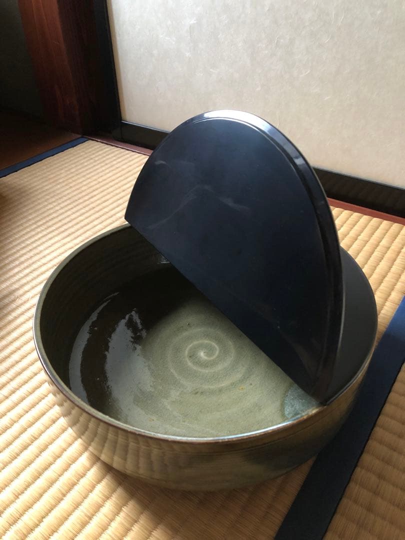 高取焼　平水指　登古造　共箱入