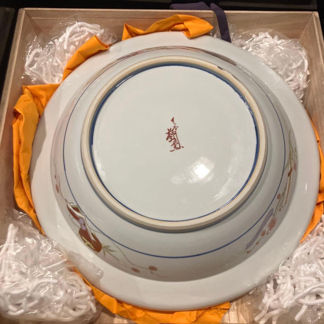 九谷焼◆皇太后階下御麗筆 / 雛之図 大皿◆金彩 謹製復刻 飾り皿 立ち雛