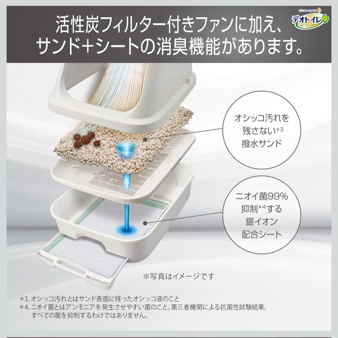 デオトイレ脱臭ファン+ 本体セット ホワイトグレー