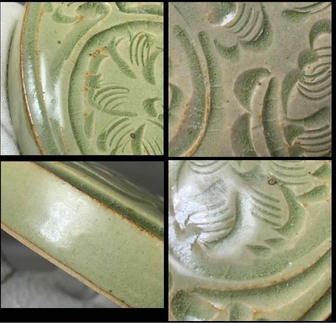 中国 刻草花図香合（印合)　f6230902