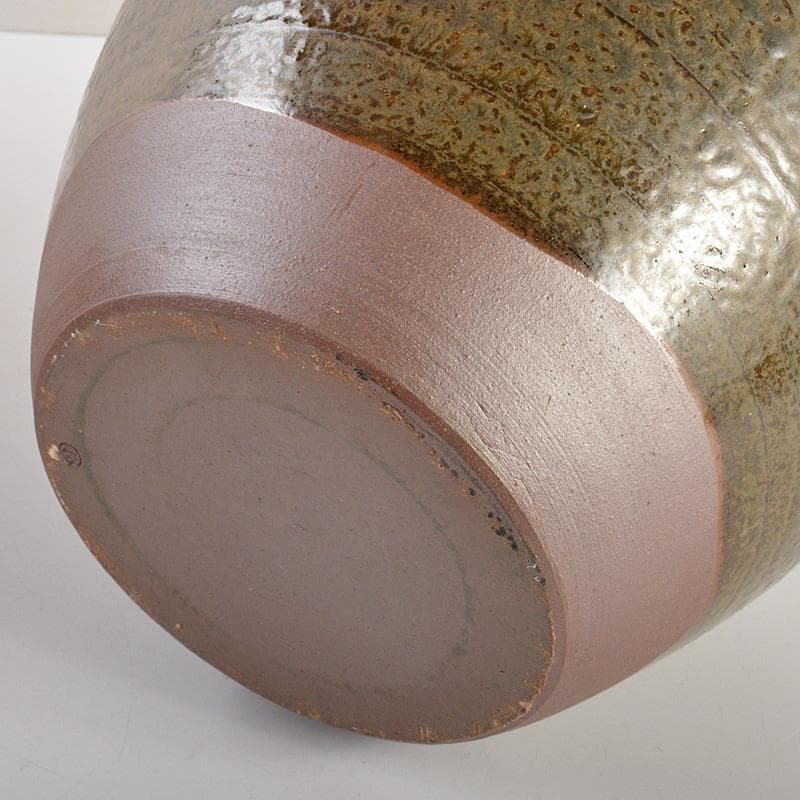 丹波焼　信水窯　飾壷　口覆・飾紐付　共箱　C　6592C