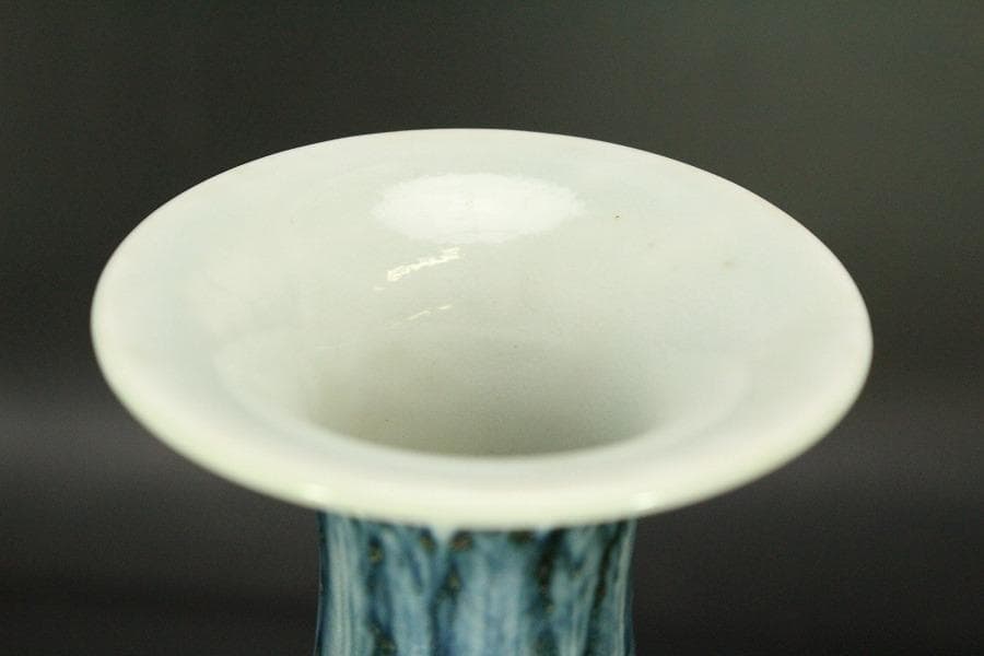 中国美術 青花 古染付 唐物 唐子紋 瓶 高22.5cm 永楽年製(LC516)