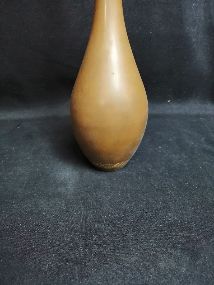 【茶道具】裏千家淡々斎宗匠箱書　中川浄益造　砂張銅鶴首花入　花入142