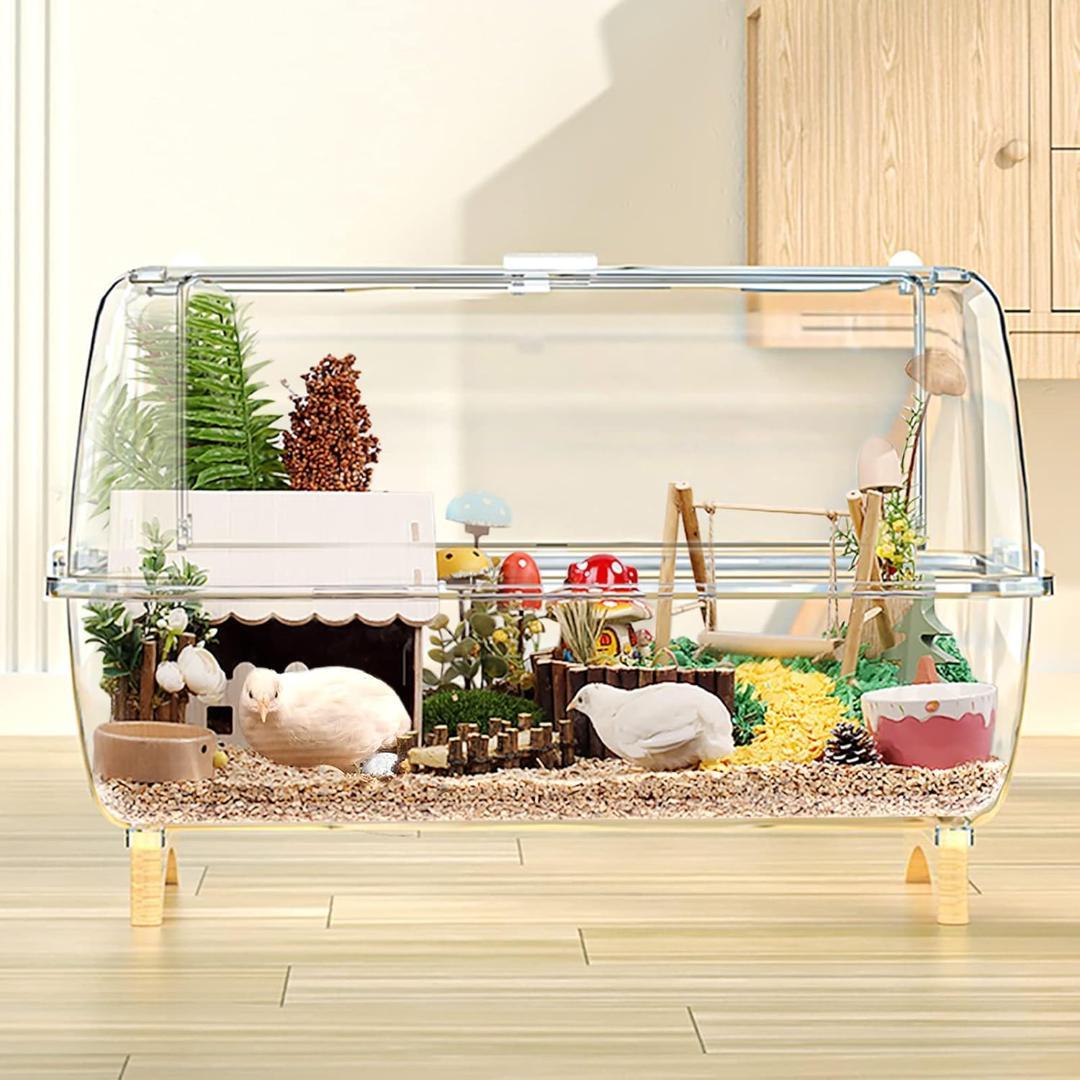 BUCATSTATE ハムスターケージ 650 【木脚マット付き】全面クリア