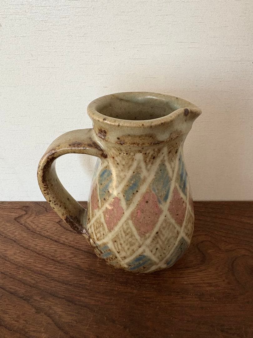 人間国宝　島岡達三　地釉縄文象嵌ジャグ　共箱　未使用品