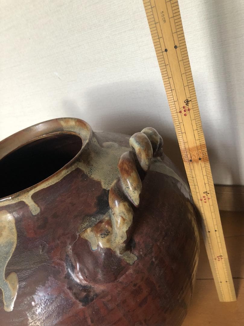 大壷　高3０cm　横幅3０cm　重量５.３ｋｇ　花瓶　壺　花器　店舗の飾りに