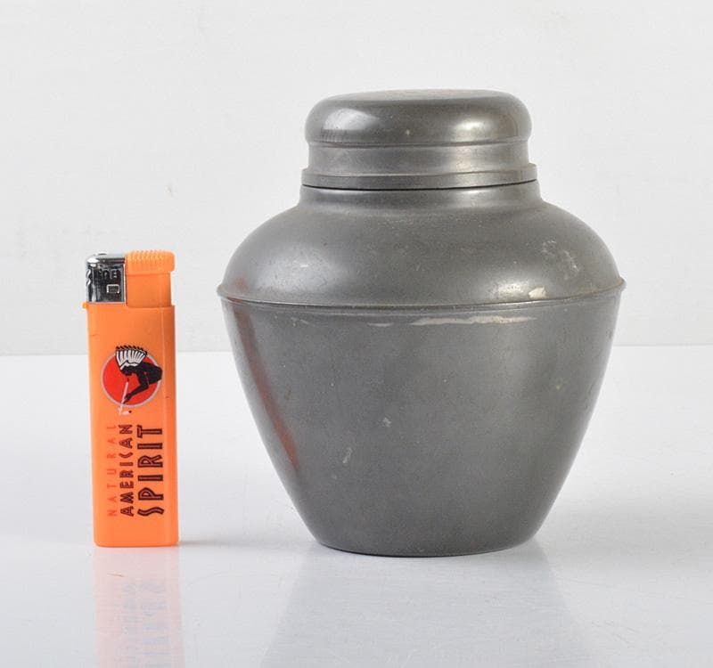 煎茶道具　古錫　茶壷　茶心壷　約696ｇ　MR4773