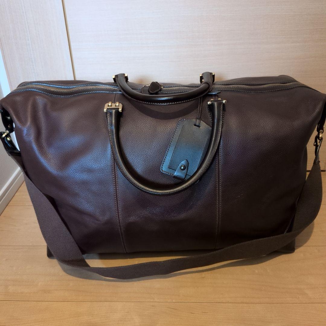 【美品】BALLY バリー ダークブラウン ボストンバッグ 2WAY シボ革