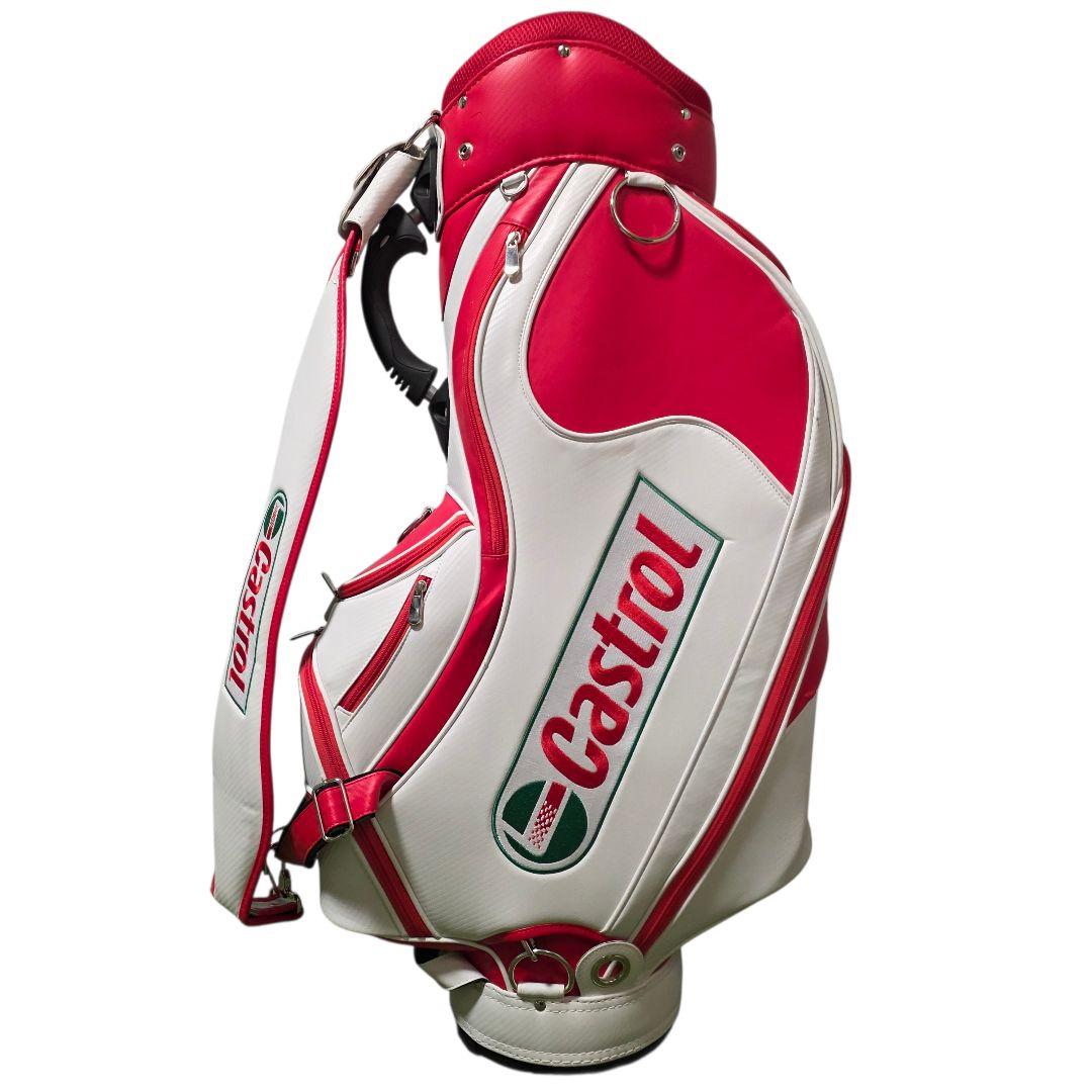 Castrol キャディバッグ 赤白 三点式 カストロール 希少 レア