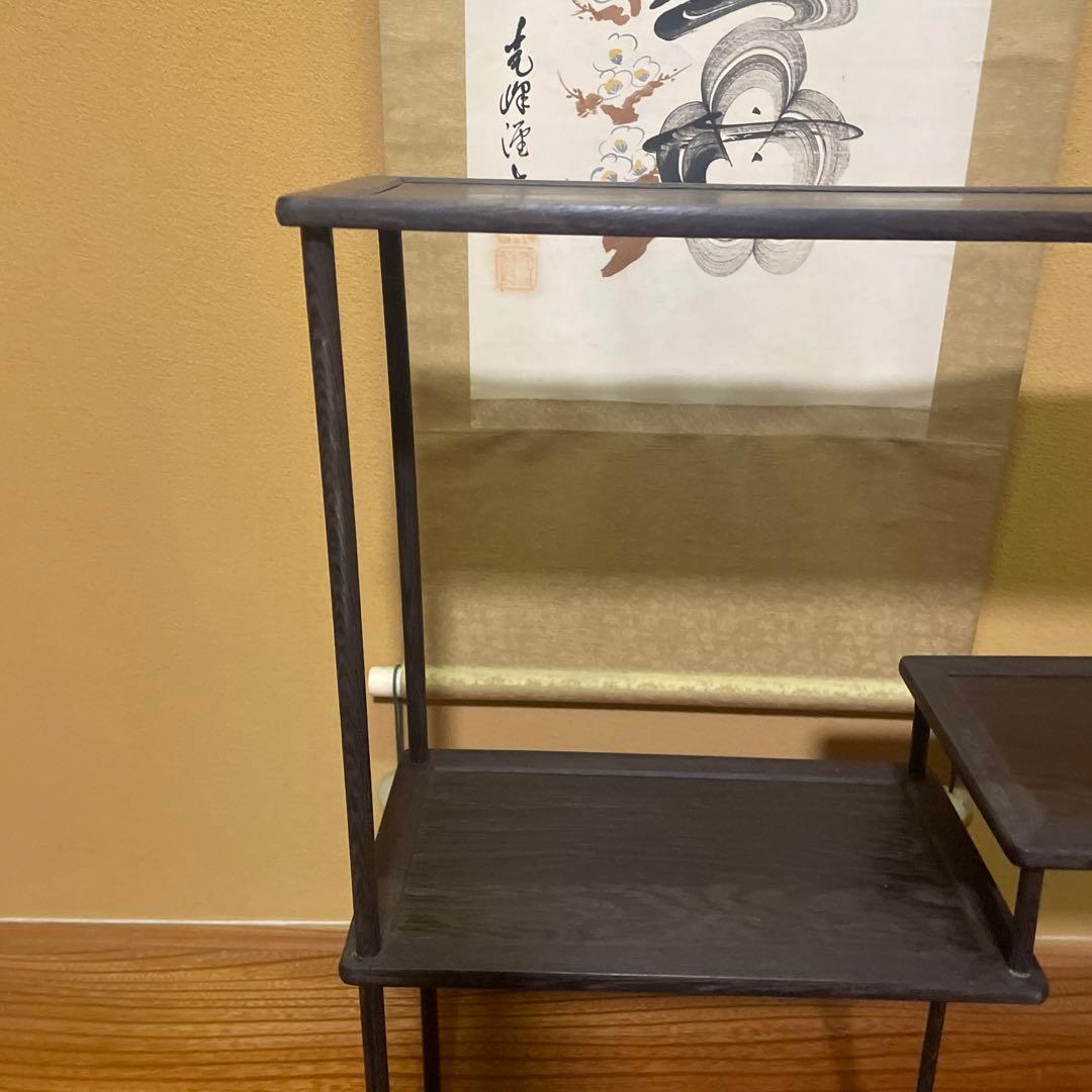 唐木 黒檀 小品盆栽飾り棚 箱卓 床の間置き台 ビンテージ品 昭和レトロ