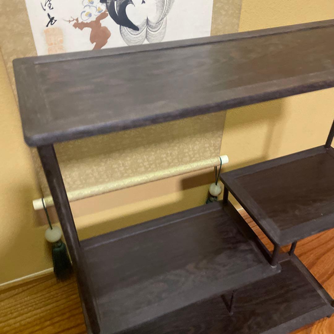 唐木 黒檀 小品盆栽飾り棚 箱卓 床の間置き台 ビンテージ品 昭和レトロ