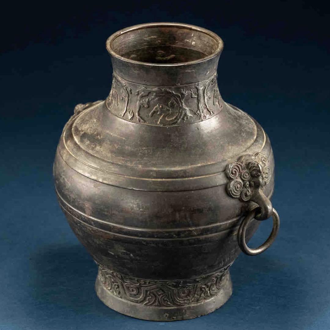 中国古美術　壺　花瓶　古銅製　アンティーク　骨董品