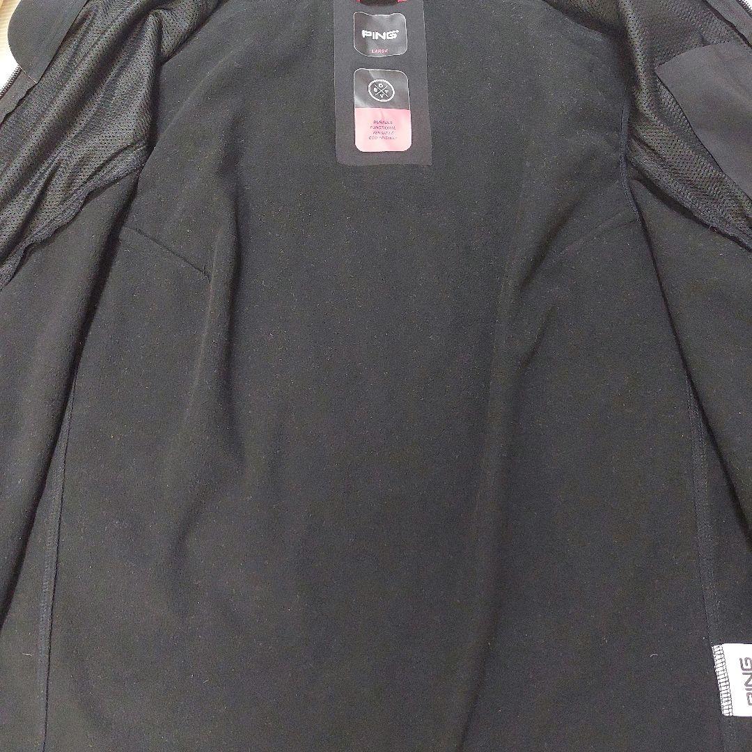 PING POLARTEC 裏起毛 薄手 ベスト ダブルジップ 黒 Lサイズ