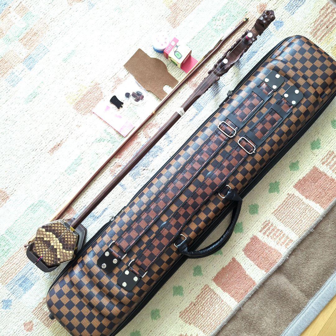 胡涵柔製作 10 未使用 最上級明清老紅木 龍彫刻二胡