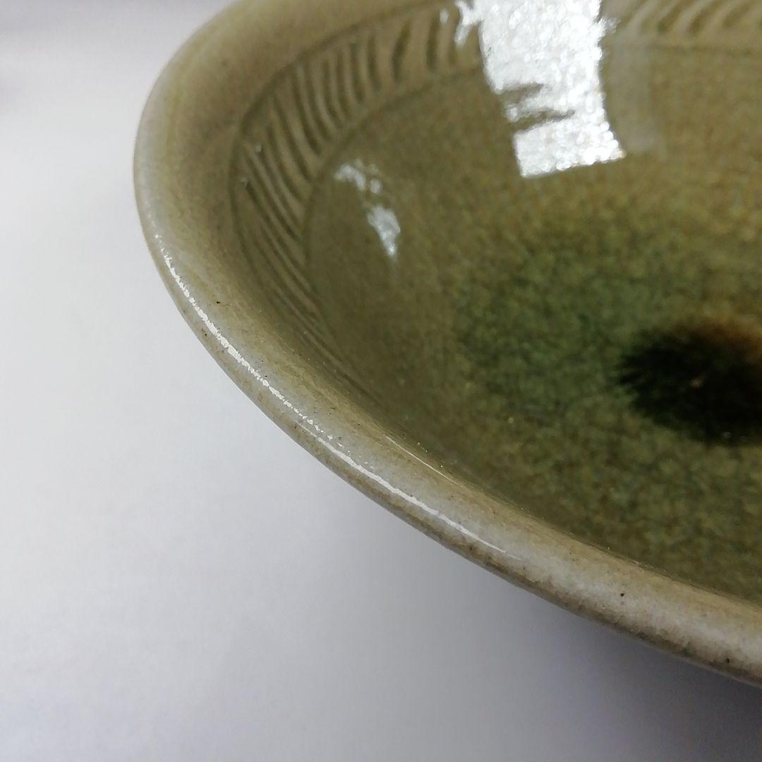 Ｔ５６９　茶碗　『青瓷　茶碗』『陶真窯　真下秀美』　共箱　抹茶碗　茶道具
