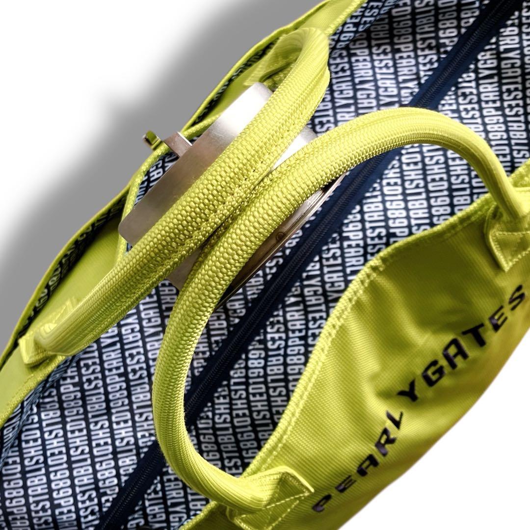 パーリーゲイツ 良品 肩掛け可 大容量 多収納 ロッカーバッグ ネオングリーン